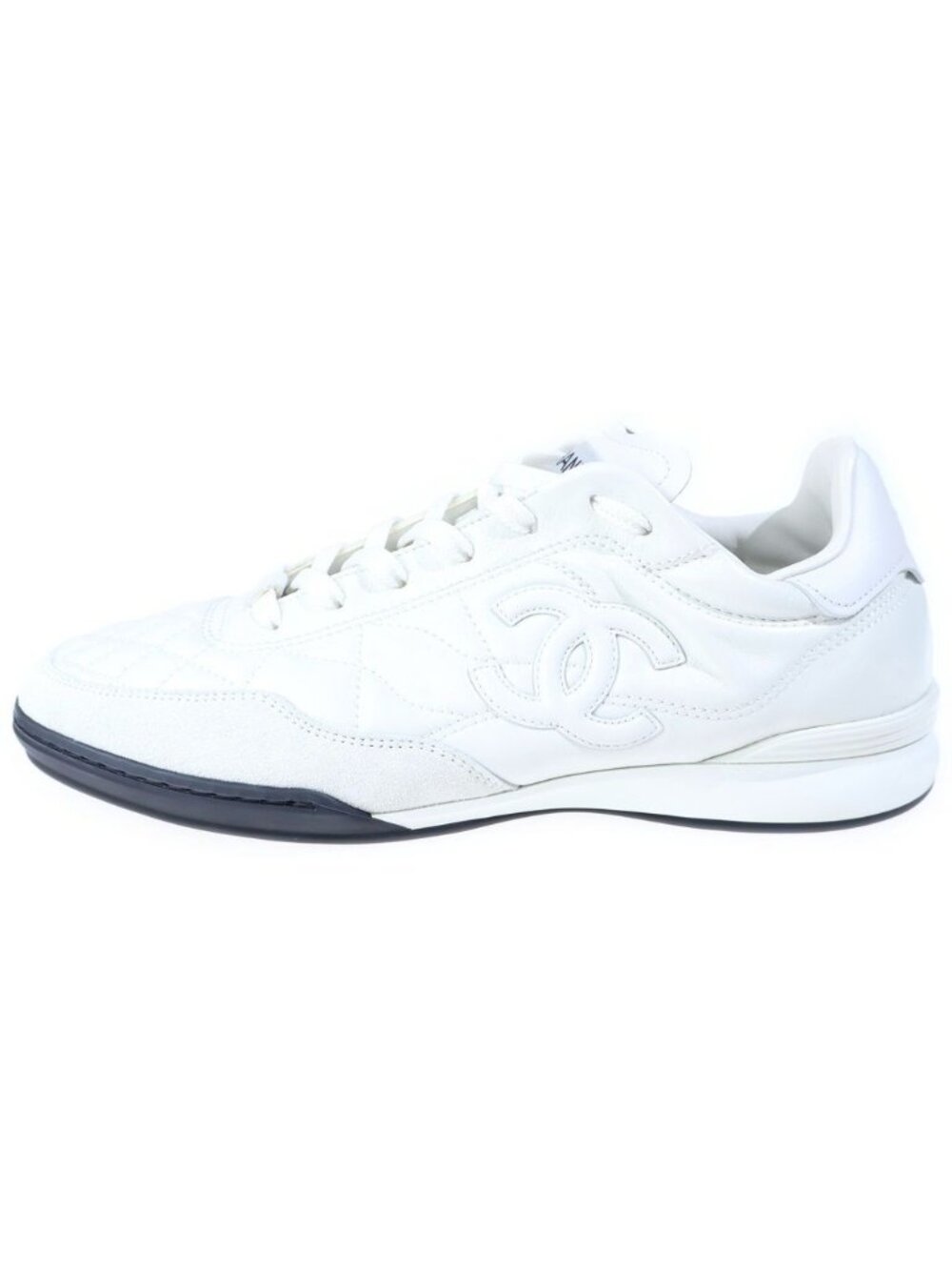 Chanel AW CC Logo Quilted Shiny Calfskin Locut Sneakers